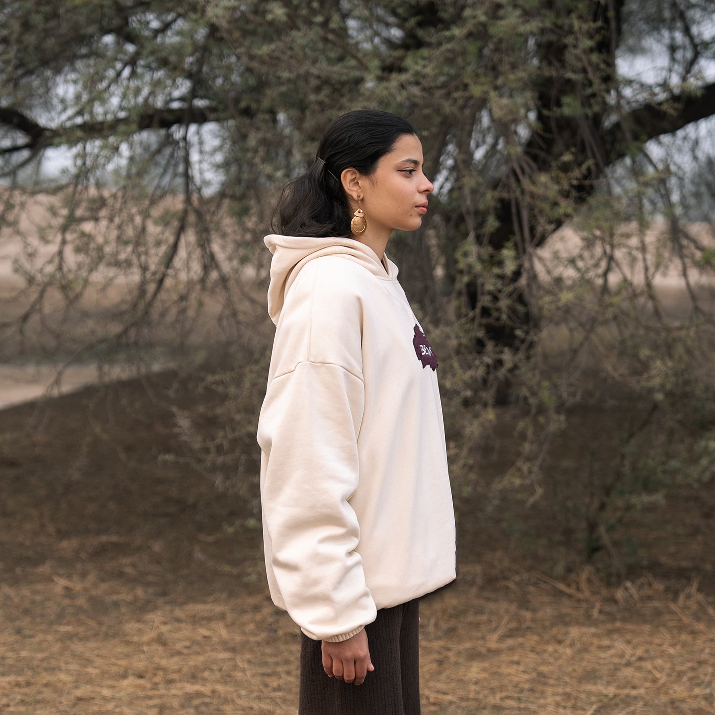 Tahl – Cream Oversized Hoodie