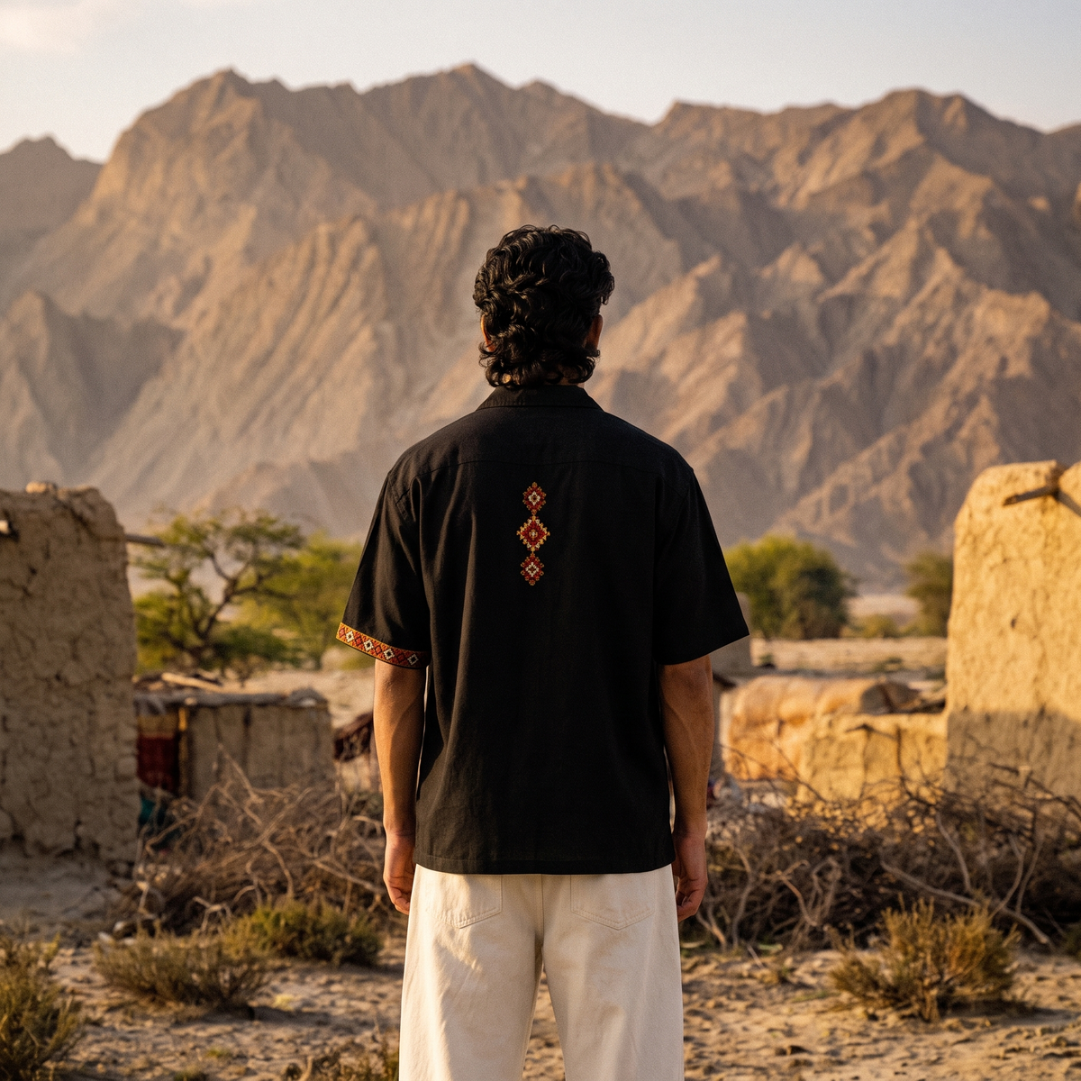 SEYĀHAG - Black Button-Down Shirt