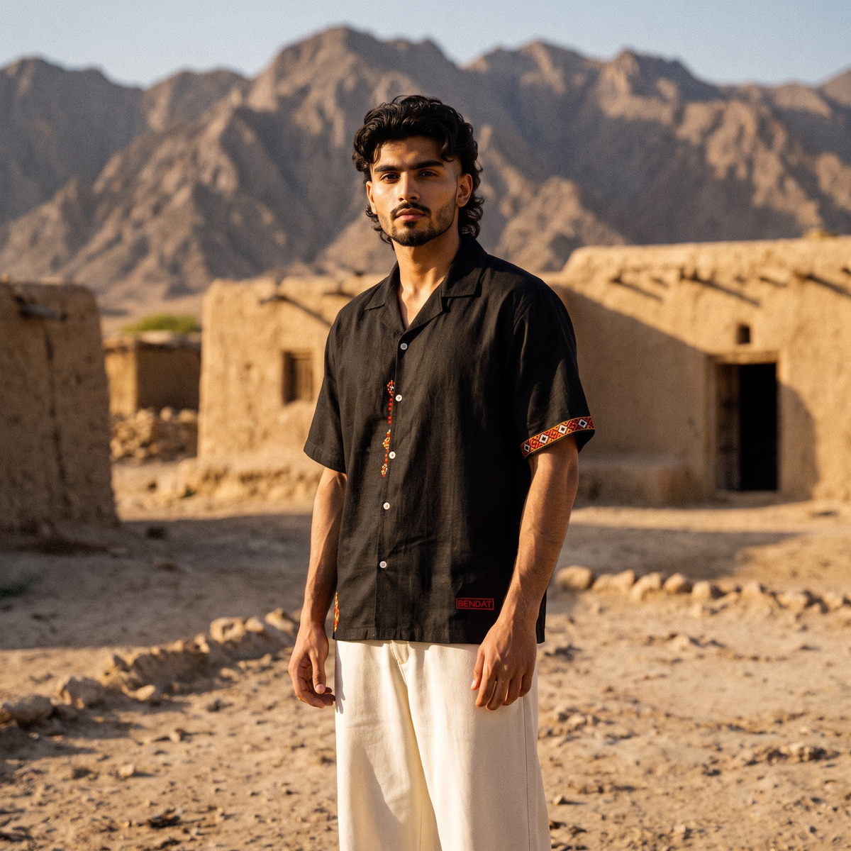 SEYĀHAG - Black Button-Down Shirt