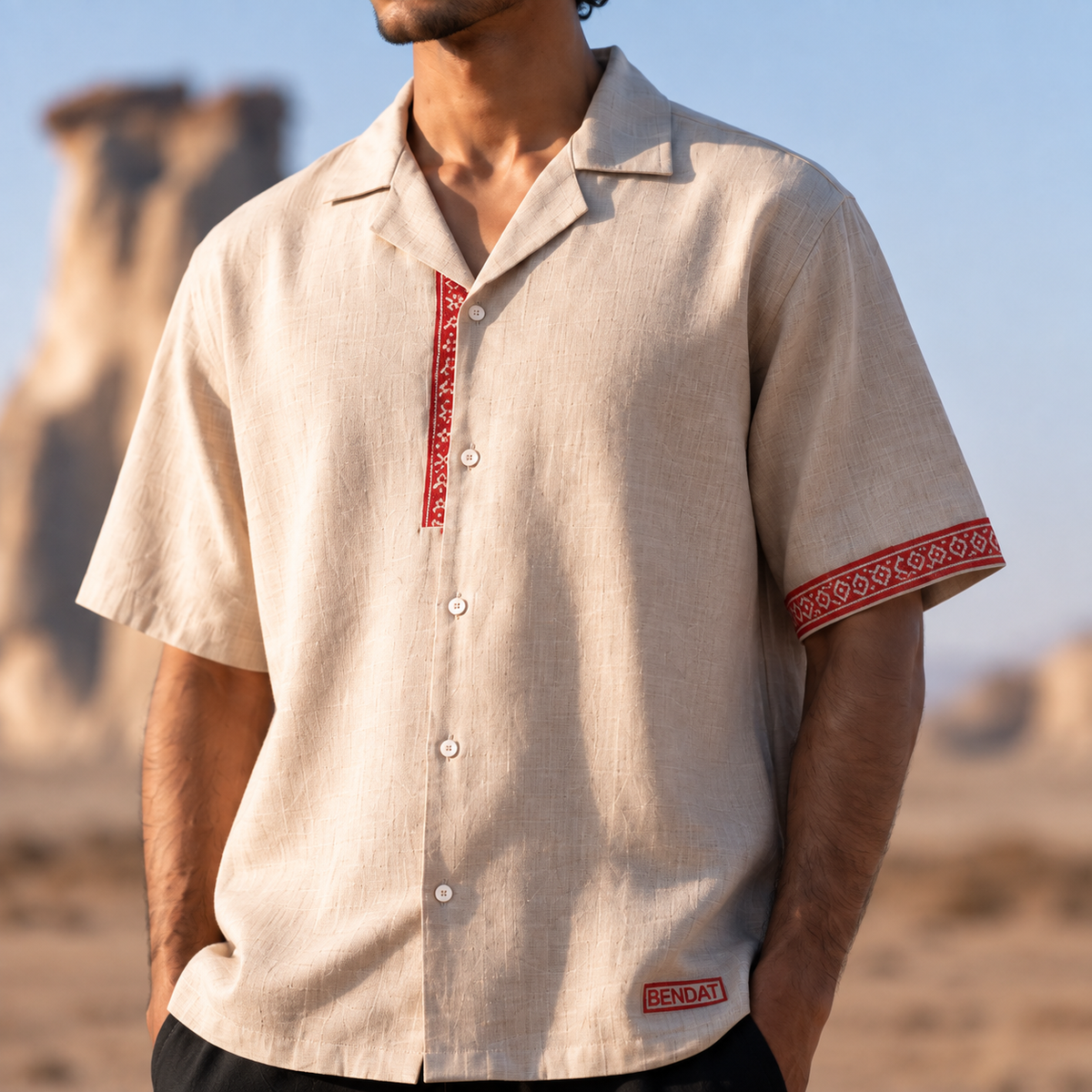 BAMSAR - Beige Button-Down Shirt